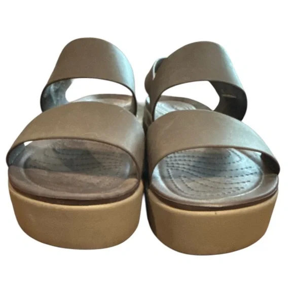 Crocs LiteRide Brooklyn Platform Sandal Women's Size 10 Mushroom/Stucco - Picture 3 of 5